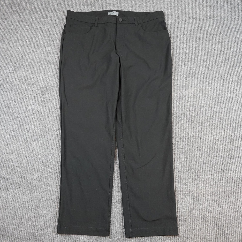 VRST Athletic Pants Mens 36x30 Black Woven Stretch 5-Pocket Khakis Casual